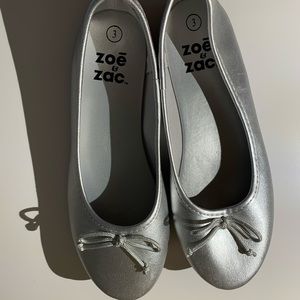 Girls Silver Slip-ons